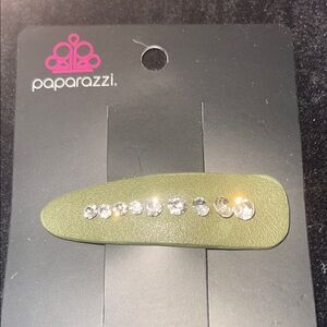 NWT Olive Green Hair Clip w/ Rhinestones(Last One)
